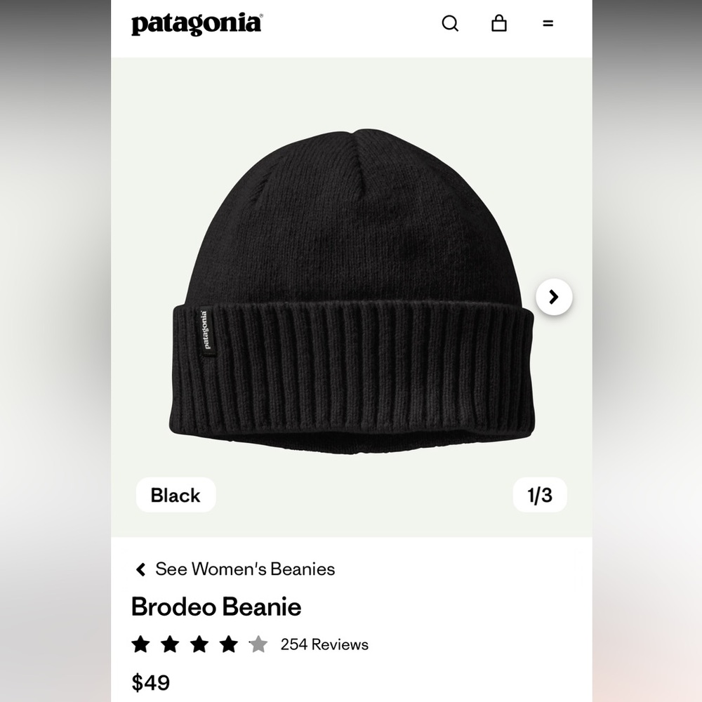 Patagonia Classic Black Beanie